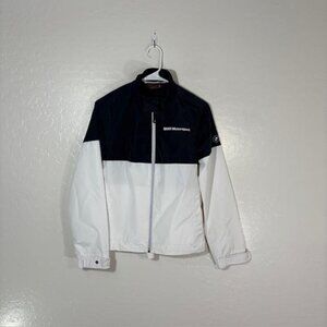 BMW Motorsport Jacket Womens Small Black White Full Zip Lightweight Racing Logo